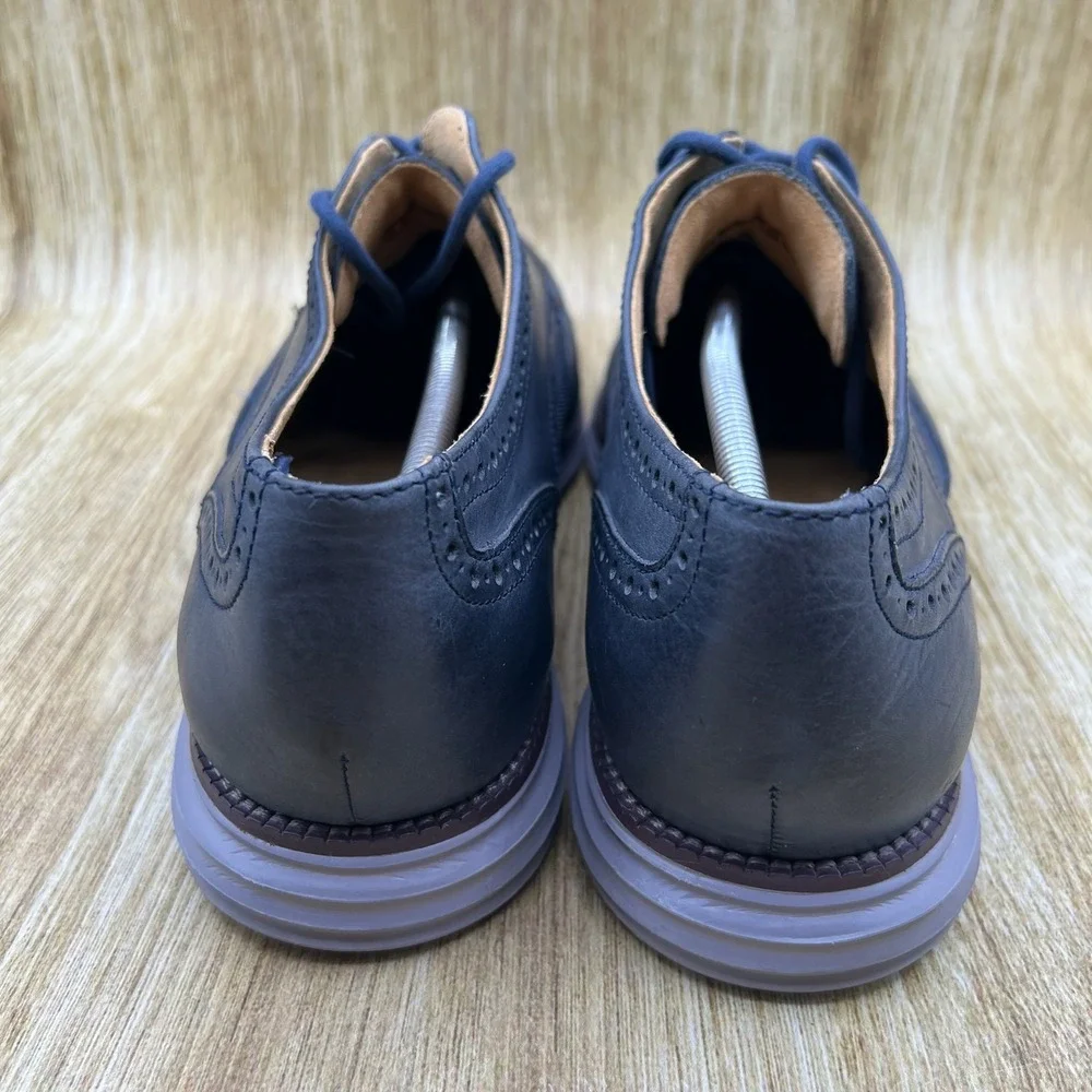 Cole Haan Original Grand Wingtip Oxford Mens 13 W Navy Blue Leather Shoes C23406